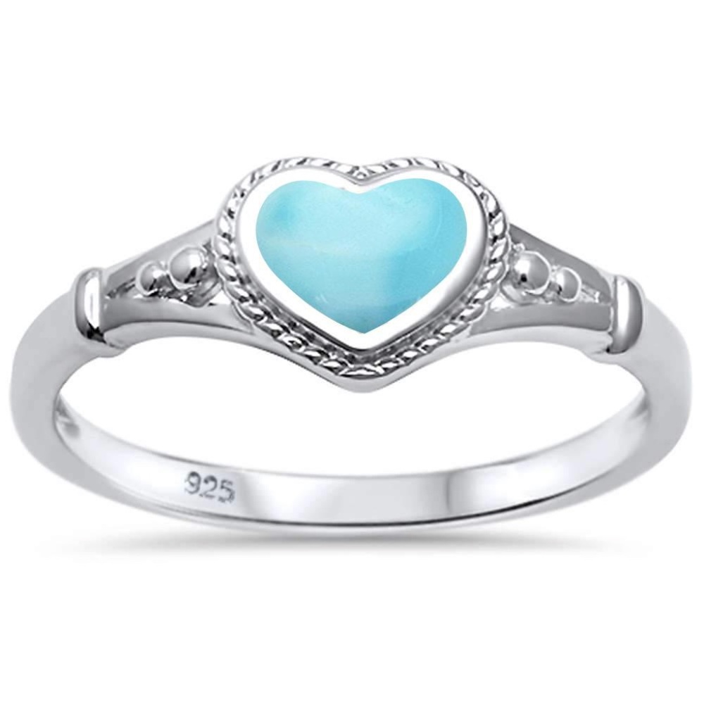 ♥️Larimar 925 Sterling Silver Ring